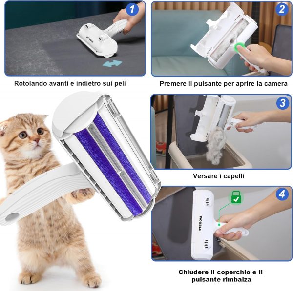 Rodillo Reutilizable Quitapelos para Mascotas – Cepillo de Limpieza Eficaz para Gatos y Perros - Imagen 2