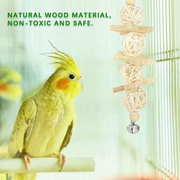 Set de Juguetes para Pájaros - 8 Piezas: Columpios, Masticables y Accesorios para Jaulas de Periquitos, Loros y Cacatúas - Imagen 2