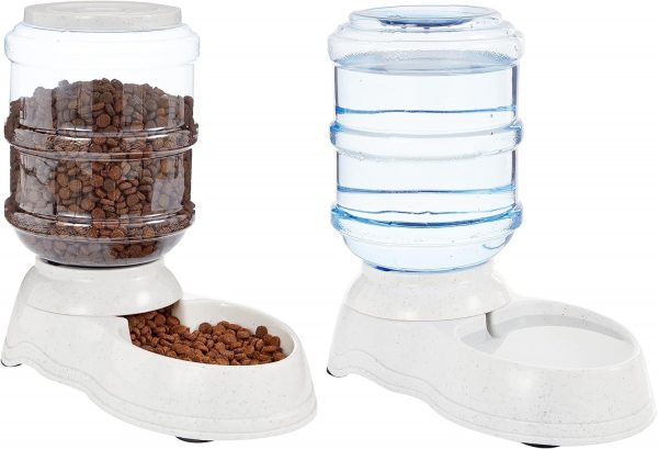 Dispensador de agua para mascotas, bebedero y comedero, pequeño
